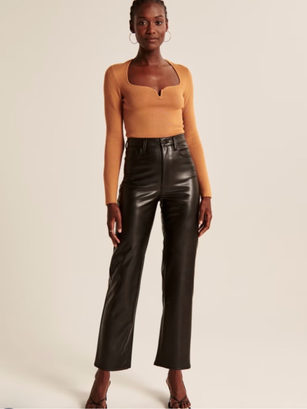 Abercrombie and Fitch Vegan Leather ankle Straight Pants